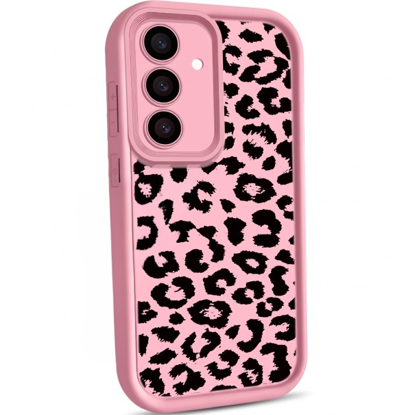 Silikónové puzdro na Samsung Galaxy A17 5G s leopardím motívom Odolné a ohybné Vystúpený rámček fotoaparátu Zakryté tlačidlá Na každý deň svetlo ružová