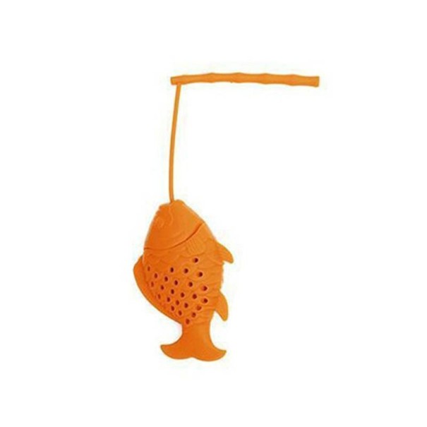 Silikonové sítko na čaj ryba oranžová
