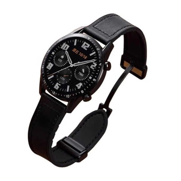 Silikonový kožený řemínek pro Samsung Galaxy Watch 4 Classic 46mm Elegantní náhradní pásek Měkké pohodlné nošení Moderní stylový doplněk hodinek černá
