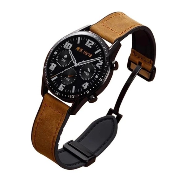 Silikonový kožený řemínek pro Samsung Galaxy Watch 4 Classic 46mm Elegantní náhradní pásek Měkké pohodlné nošení Moderní stylový doplněk hodinek hnědá