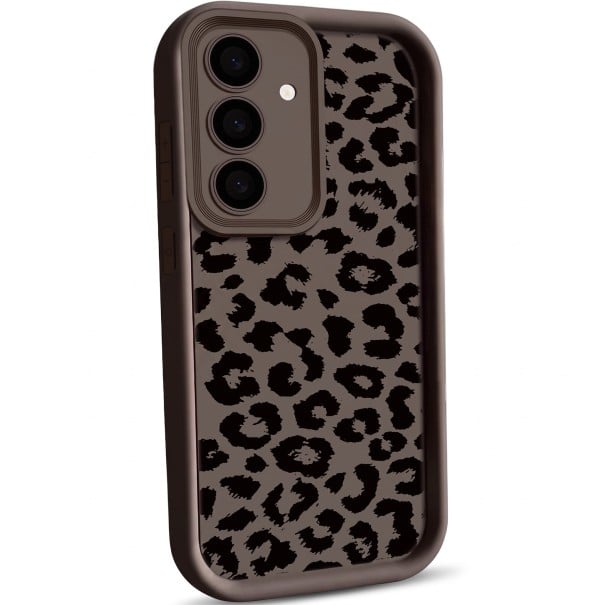 Silikónový kryt na Samsung Galaxy A15 5G s leopardím vzorom Odolný a ohybný Zvýšený rámček fotoaparátu Kryté bočné tlačidlá Na každý deň hnedá