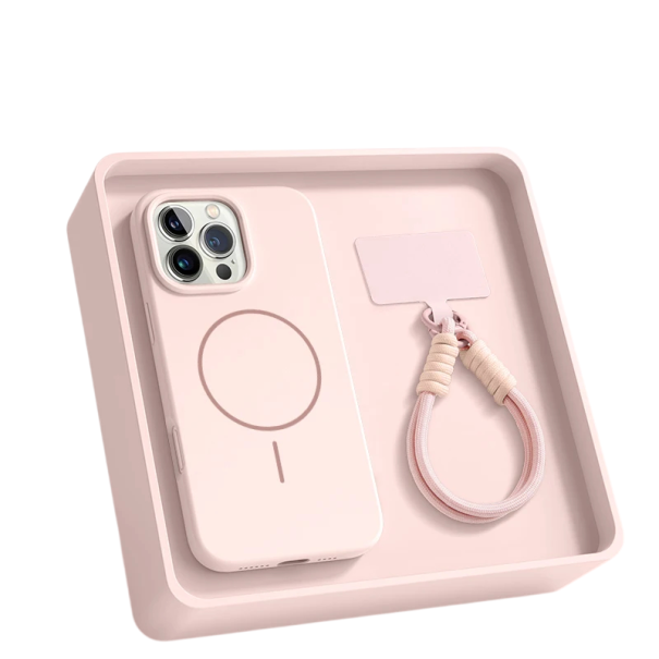 Silikonový kryt se šňůrkou na ruku pro iPhone 17 Air 3vrstvý ochranný obal proti poškrábání a nárazům flexibilní ergonomický světle růžová