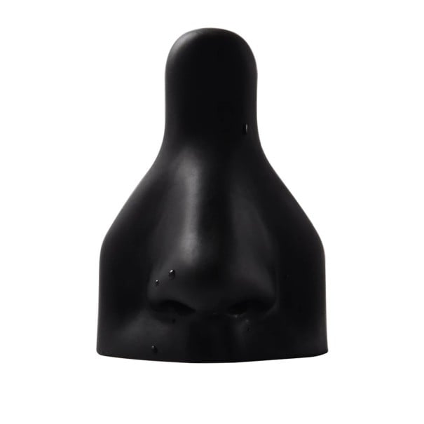 Silikonový model nosu 7,5 × 5,2 cm Měkký realistický tréninkový model pro nácvik piercingu a tetování černá