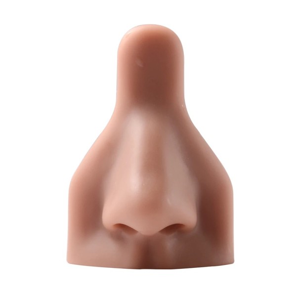 Silikonový model nosu 7,5 × 5,2 cm Měkký realistický tréninkový model pro nácvik piercingu a tetování hnědá