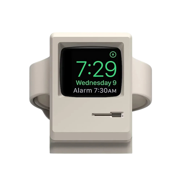 Silikonový nabíjecí stojánek pro Apple Watch iWatch 7 6 5 4 3 2 1 kompatibilní držák dock stanice na stůl noční stolek bílá
