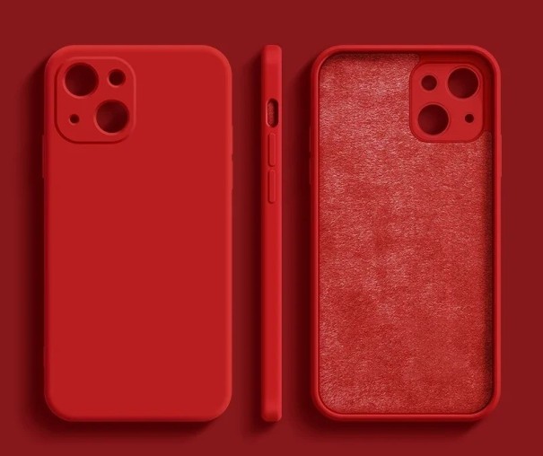 Silikónový ochranný kryt na iPhone 15 Plus červená