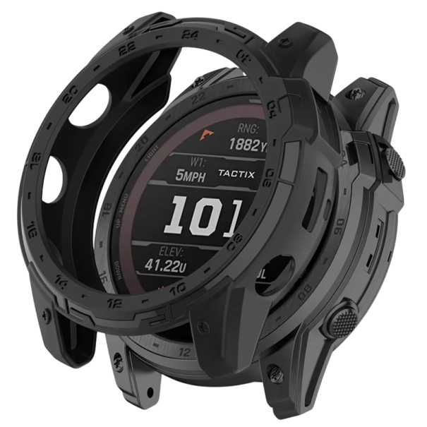 Silikonový ochranný kryt proti pádům pro Garmin Fenix 7X měkké silikonové pouzdro s přesnými výřezy a plnou ochranou hodinek černá