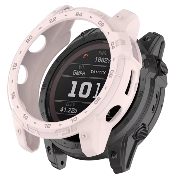 Silikonový ochranný kryt proti pádům pro Garmin Fenix 7X měkké silikonové pouzdro s přesnými výřezy a plnou ochranou hodinek růžová