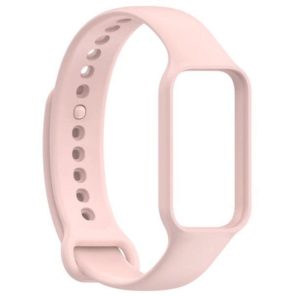 Silikonový pásek 16,3 mm pro Xiaomi Smart Band 8 Active a Redmi Band 2 Pohodlný nastavitelný náramek ze silikonu Střední měkkost a příjemné nošení světle růžová