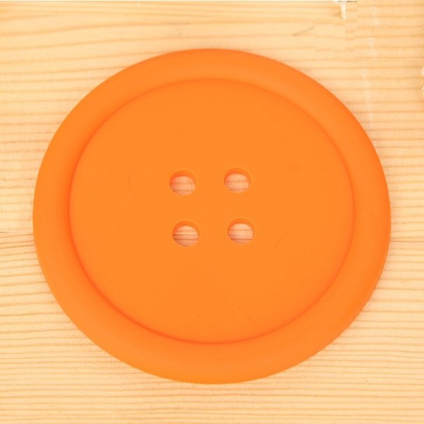 Silikónový podtácek v tvare gombíka 5 ks oranžová