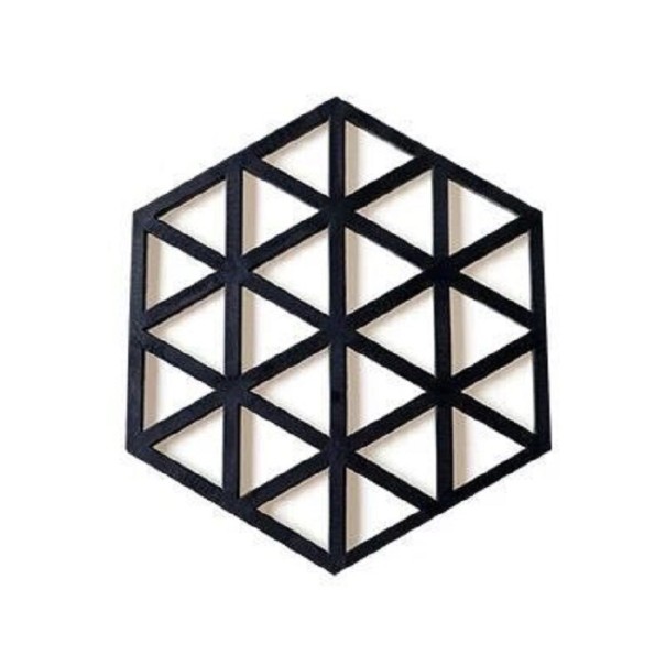 Silikónový podtácek v tvare šesťuholníka čierna 2