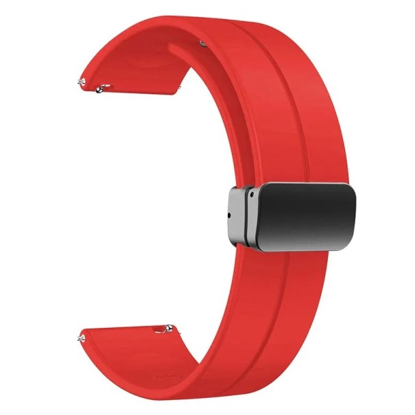 Silikonový řemínek 20 mm pro Xiaomi Mi Watch 2 Pro S3 S2 S1 Active Pro Samsung Garmin Amazfit Huawei Honor kovová spona červená