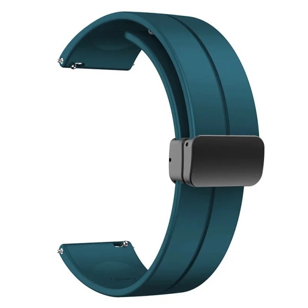 Silikonový řemínek 20 mm pro Xiaomi Mi Watch 2 Pro S3 S2 S1 Active Pro Samsung Garmin Amazfit Huawei Honor kovová spona tmavě zelená
