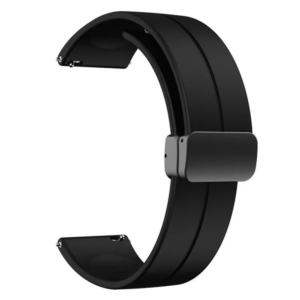 Silikonový řemínek 22 mm pro Xiaomi Mi Watch 2 Pro S3 S2 S1 Active Pro Samsung Garmin Huawei Amazfit Honor kovová spona černá