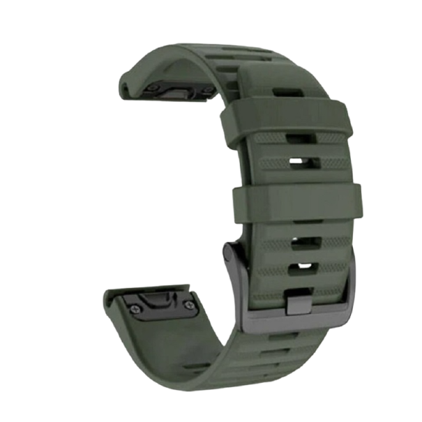Silikonový řemínek Garmin Fenix 5 / 5 Plus 22 mm armádní zelená