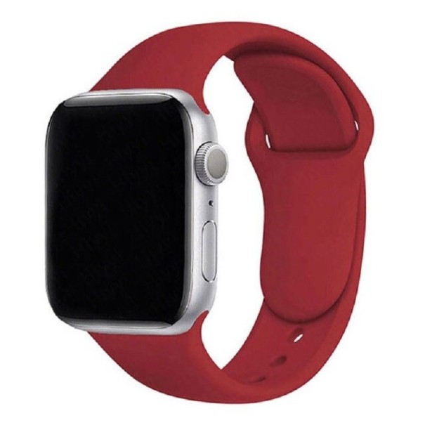 Silikonový řemínek pro Apple Watch 38 mm / 40 mm / 41 mm velikost M-L tmavě červená