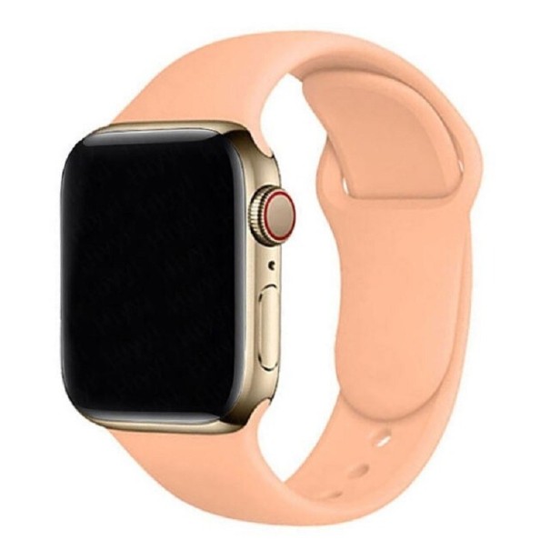 Silikonový řemínek pro Apple Watch 42 mm / 44 mm / 45 mm velikost M-L meruňková