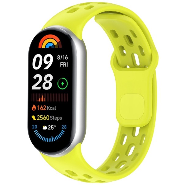 Silikonový řemínek pro hodinky Xiaomi Mi Band 8 Nastavitelný pohodlný sportovní náramek na zápěstí měkký odolný řemínek pro každodenní nošení neonová zelená