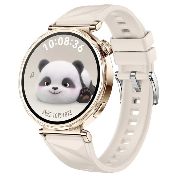 Silikonový řemínek pro Huawei Watch GT 3 Pro 46 mm Bezpečná kovová spona Prodyšný měkký odolný náhradní pásek pro sportovní aktivity i pohodlné každodenní nošení béžová