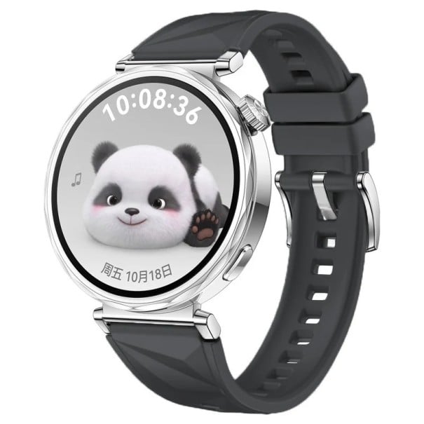 Silikonový řemínek pro Huawei Watch GT 4 41 mm Bezpečná kovová spona Pohodlný prodyšný měkký náhradní pásek pro každodenní i sportovní nošení tmavě šedá