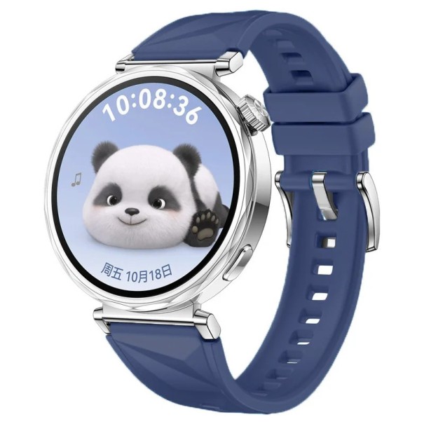 Silikonový řemínek pro Huawei Watch GT 5 41 mm Bezpečná kovová spona Prodyšný měkký odolný náhradní pásek pro pohodlné každodenní a sportovní nošení námořnická modrá