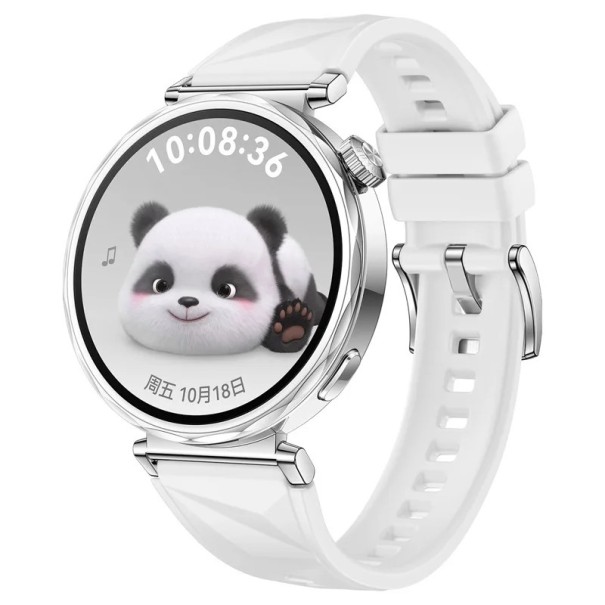 Silikonový řemínek pro Huawei Watch GT 5 46 mm Bezpečná kovová spona Prodyšný měkký odolný náhradní pásek pro sportovní aktivity i každodenní nošení bílá