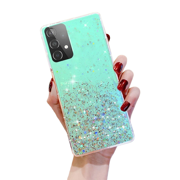 Silikonový třpytivý kryt na Samsung Galaxy A14 5G zelená