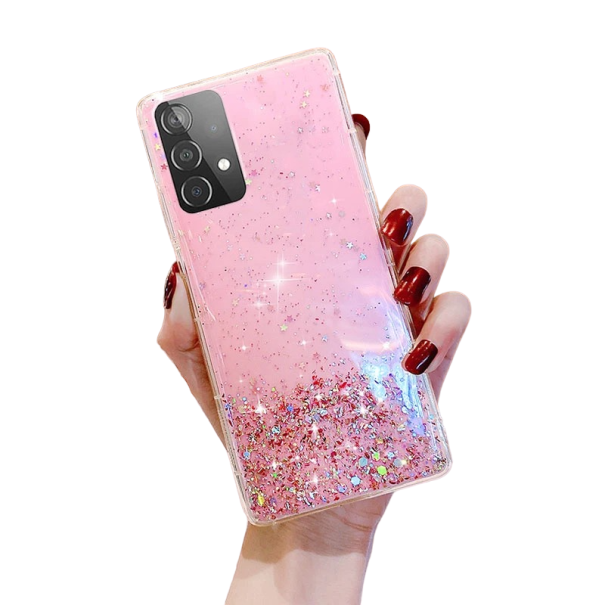Silikonový třpytivý kryt na Samsung Galaxy A73 5G růžová