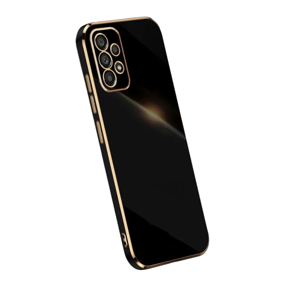 Silikonowe etui ze złotymi krawędziami do Samsunga Galaxy A14 5G czarny
