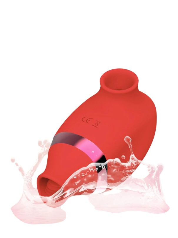 Silikonowy damski womanizer 8,5 x 4 cm, ładowanie przez USB, 10 trybów stymulacji, dyskretne opakowanie czerwony