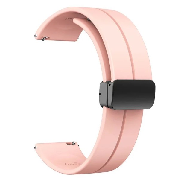 Silikonowy pasek 20 mm dla Xiaomi Mi Watch 2 Pro S3 S2 S1 Active Pro Samsung Garmin Amazfit Huawei Honor z metalową klamrą różowy