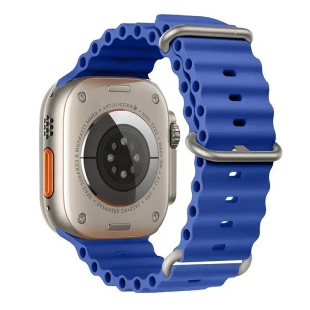 Silikonowy pasek 38 mm 40 mm 41 mm do Apple Watch Wodoodporny pasek z tytanową klamrą Regulowana pętla i wielopozycyjne zapięcie jasny niebieski