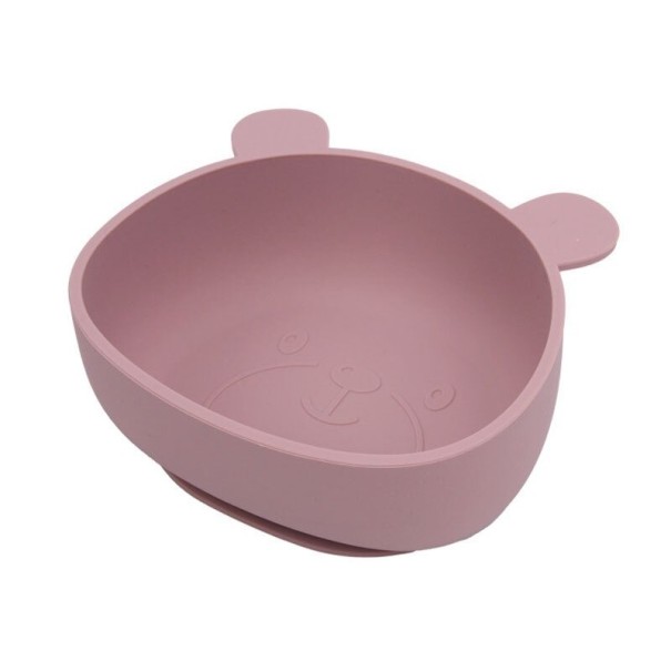 Silikonskål med öron rosa