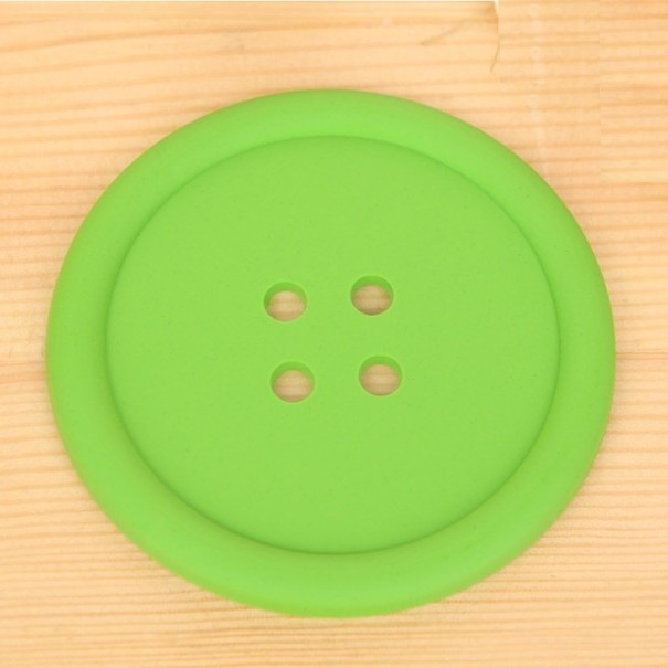 Silikonunderlag i form af knap 5 stk. grøn