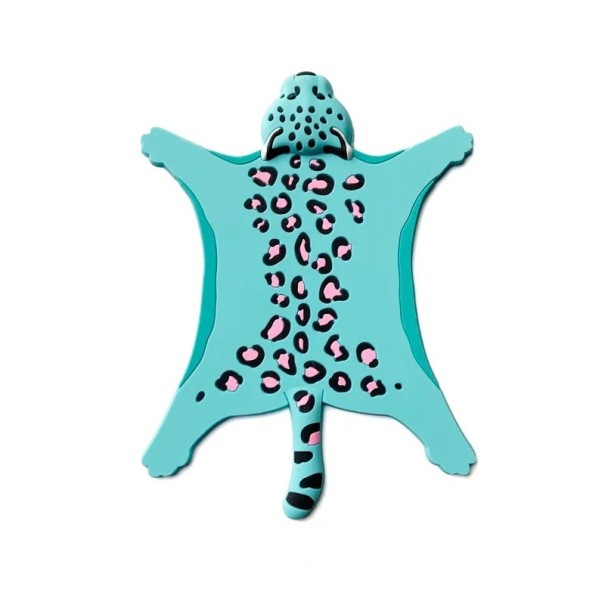 Silikonunderlägg för mugg med leopardmotiv halkfritt värmebeständigt isolerat underlägg 11,5 × 15,5 cm silikonunderlägg för köket blå