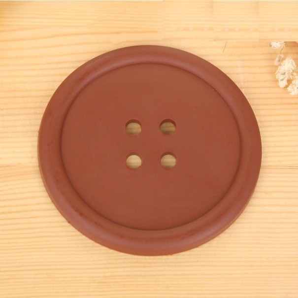 Silikonuntersetzer in Form eines Knopfes 5 Stück kaffee