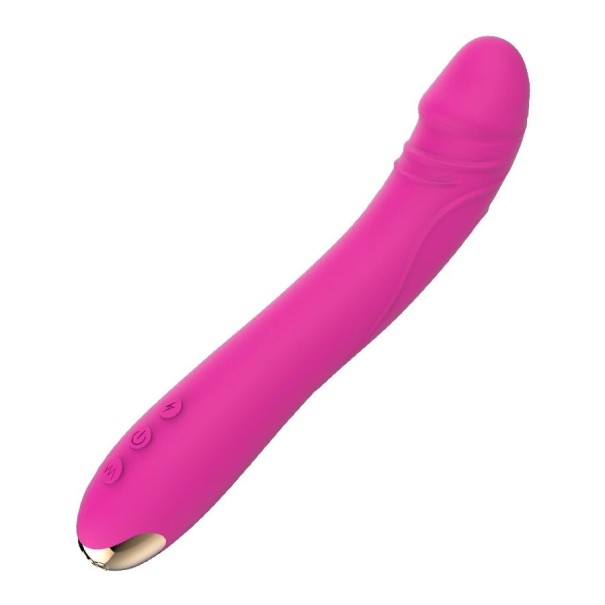 Silikonvibrator med realistiskt huvud av en riktig penis, anpassningsbar form, 10 vibrationslägen, USB-laddning och diskret förpackning
