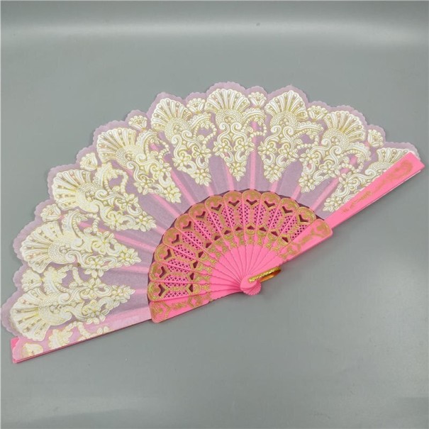 Silkevifte med ornamenter rosa