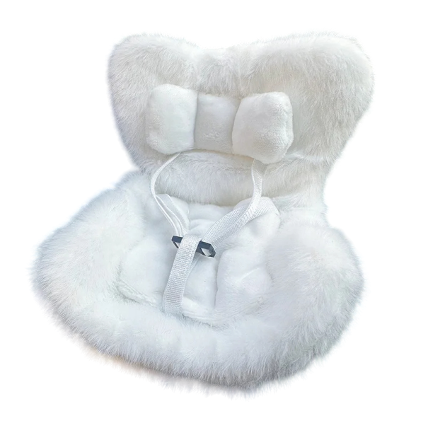 Silla de auto para muñecas 17 cm Silla mini de felpa Varios colores Adorable decoración para el salpicadero del coche Adorno original blanco