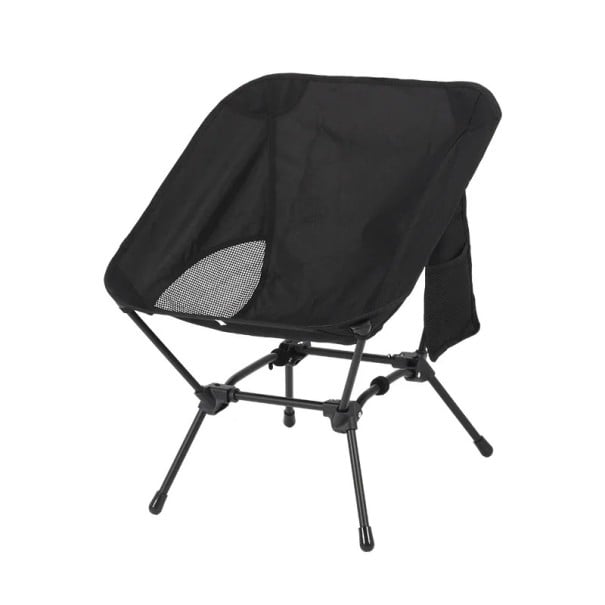 Silla plegable cuadrada de cuatro patas Tamaño universal Silla negra ligera y estable para camping Silla portátil para actividades al aire libre pesca 1