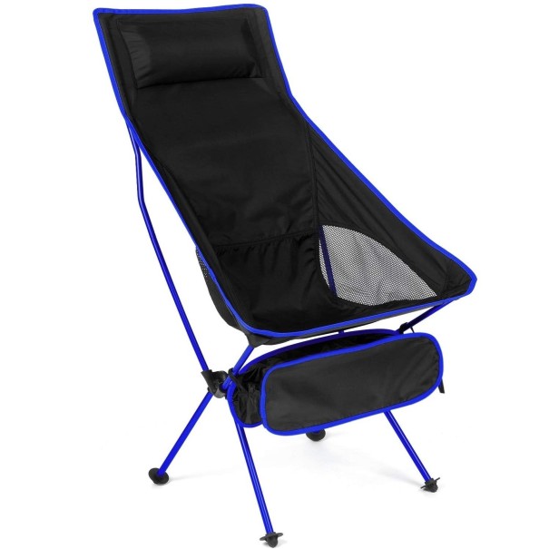 Silla plegable para camping azul