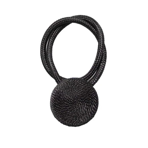 Silné magnetické spony na záclony dekorativní úvaz 45 cm polyester magnetické uchycení pro stažení závěsů a záclon černá