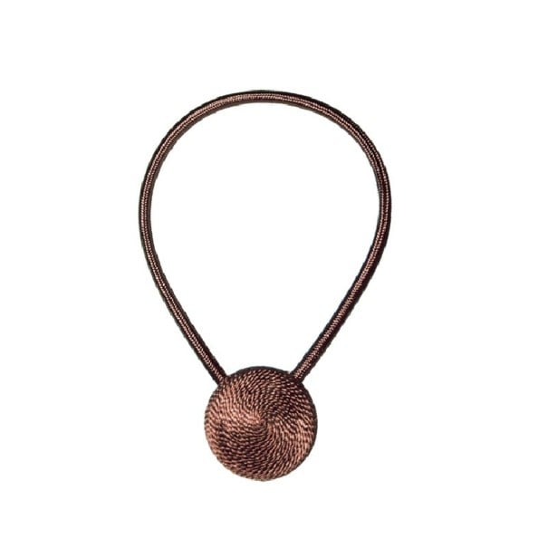 Silné magnetické spony na záclony dekorativní úvaz 45 cm polyester magnetické uchycení pro stažení závěsů a záclon hnědá