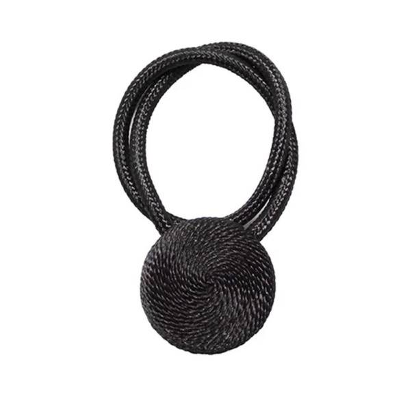 Silné magnetické spony na záclony dekoratívny úväz 45 cm polyester magnetické uchytenie pre stiahnutie závesov a záclon čierna