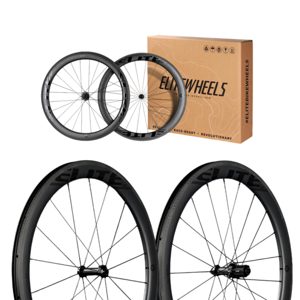 Silniční kola ELITEWHEELS EDGE tubeless kompatibilní 50 mm profil 28 mm šířka ocelová ložiska Campagnolo 10-12S pro silniční kolo 1