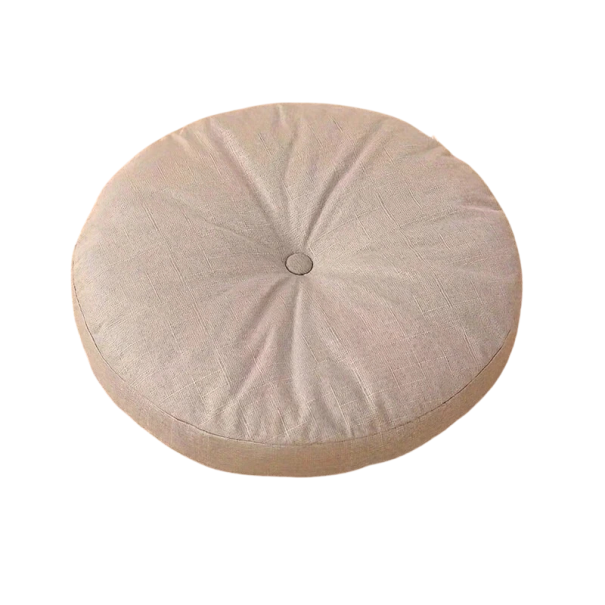 Silný kulatý sedací polštář 40 × 40 × 13 cm měkký podsedák na podlahu, gauč i křeslo pro pohodlné sezení doma 1