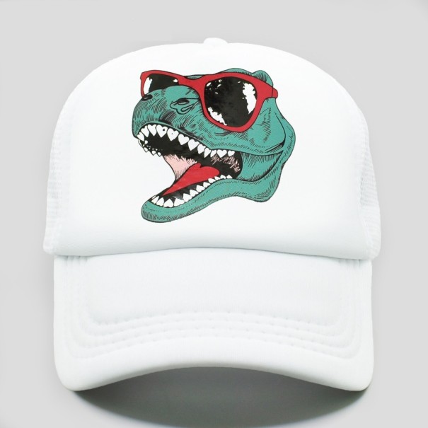 Šiltovka s dinosaurom biela