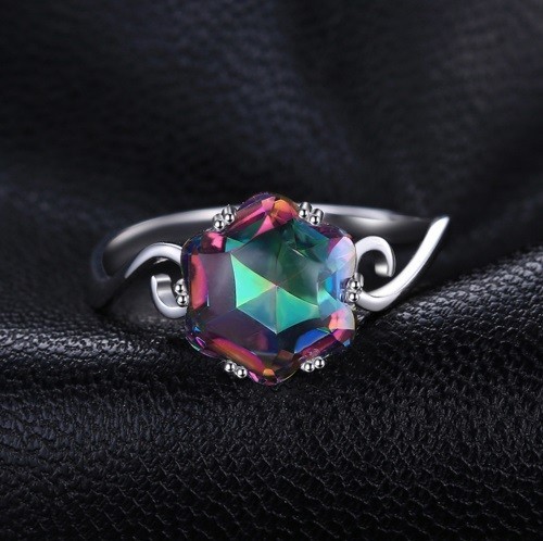 Silverring för kvinnor med Topaz 6