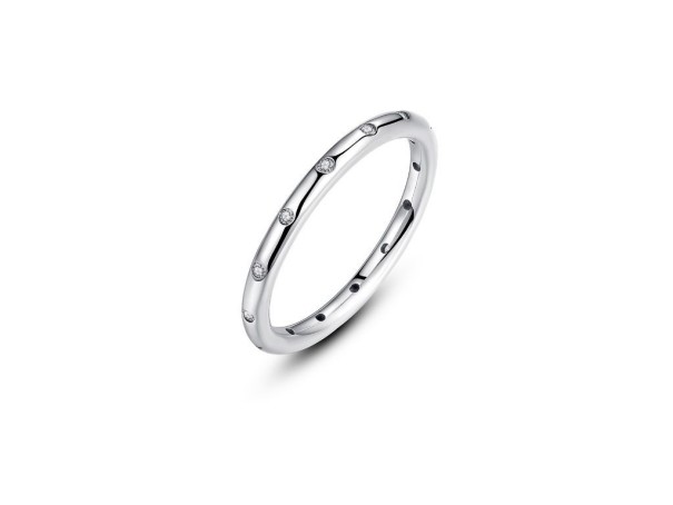 Silverring med zirkon J1612 silver 6