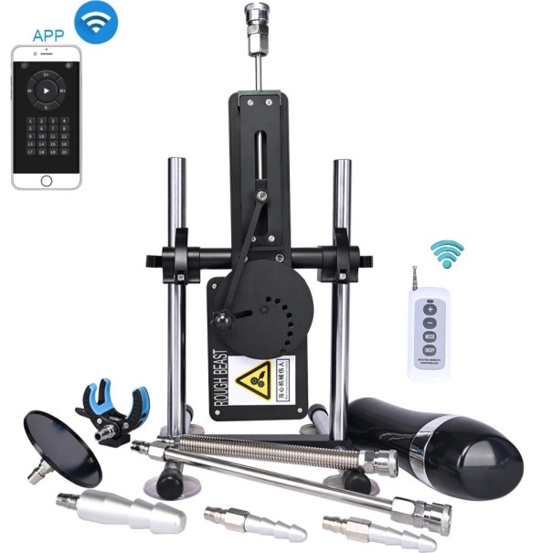 Simulador de sexo automatizado com controlo remoto e aplicação, 0–420 movimentos/min, telescópico 6 cm, 37x17x15 cm embalagem discreta 1